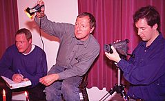 Jamie (PA), Tony Clarke (lighting) and Paul Troughton (camera) - Feed Me