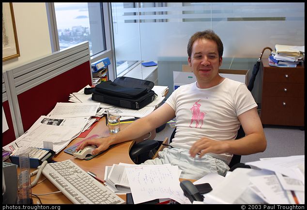 Ian Troughton in an inexcusable T-shirt - Sydney - Sydney in January 2003