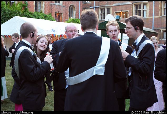 Committee in Friars Court - Queens' May Ball 2003