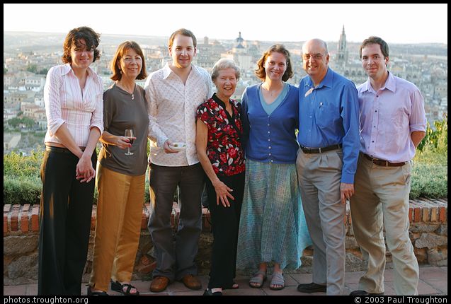 Kate, Joyce, Ian, Joan, Sophie, Peter and Paul - Parador de Toledo - Toledo in August 2003
