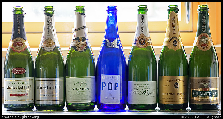 The six champagnes we tasted - Tasting Champagne for our wedding