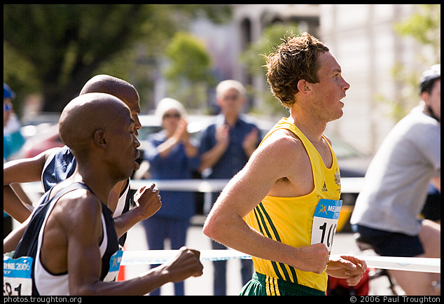 Shane Nankervis, representing Australia - Lygon St, Melbourne CBD - Melbourne Commonwealth Games 2006 Marathon