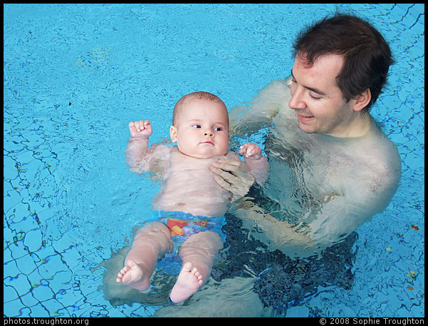 Swimming with Dad - Melbourne - Dominic in Summer
