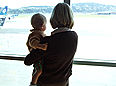 Watching the planes with Nana Joyce - Wellington Airport - Dominic's second Spring