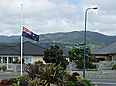 Flag at half mast - Midlands Gardens, Paraparaumu - Howard's Funeral