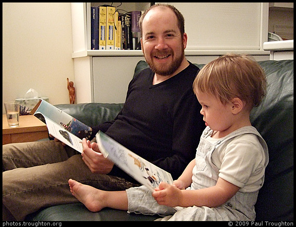 Reading with Uncle Ian - Dominic's second Winter